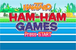 Title screen of Hamtaro - Ham-ham Games on the Nintendo Game Boy Advance.