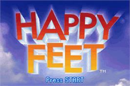 Title screen of Happy Feet on the Nintendo Game Boy Advance.