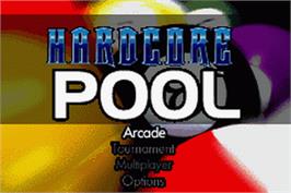 Title screen of Hardcore Pool on the Nintendo Game Boy Advance.
