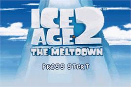 Title screen of Ice Age 2 - The Meltdown on the Nintendo Game Boy Advance.