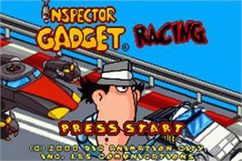 Title screen of Inspector Gadget Racing on the Nintendo Game Boy Advance.