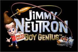 Title screen of Jimmy Neutron - Boy Genius on the Nintendo Game Boy Advance.