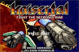 Title screen of Kaisertal - Fight The Necronis War on the Nintendo Game Boy Advance.
