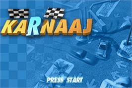 Title screen of Karnaaj Rally on the Nintendo Game Boy Advance.