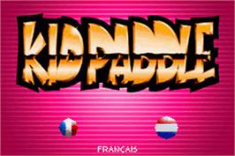 Title screen of Kid Paddle on the Nintendo Game Boy Advance.