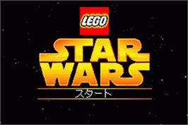 Title screen of LEGO Star Wars: The Video Game on the Nintendo Game Boy Advance.