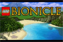 Title screen of Lego Bionicle on the Nintendo Game Boy Advance.