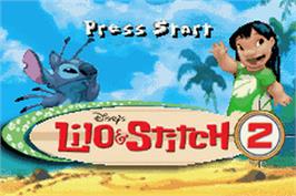 Title screen of Lilo & Stitch 2: Hamsterviel Havoc on the Nintendo Game Boy Advance.