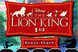 Title screen of Lion King ,The on the Nintendo Game Boy Advance.