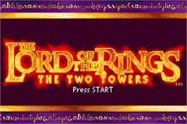 Title screen of Lord of the Rings: The Two Towers on the Nintendo Game Boy Advance.