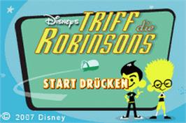 Title screen of Meet The Robinsons on the Nintendo Game Boy Advance.