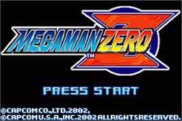 Title screen of Mega Man Zero on the Nintendo Game Boy Advance.