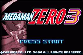 Title screen of Mega Man Zero 3 on the Nintendo Game Boy Advance.