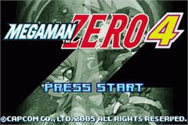 Title screen of Mega Man Zero 4 on the Nintendo Game Boy Advance.