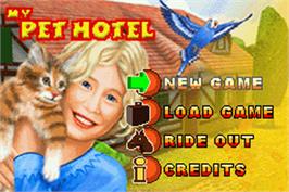 Title screen of Meine Tierpension on the Nintendo Game Boy Advance.