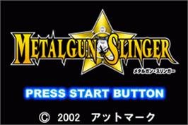 Title screen of Metalgun Slinger on the Nintendo Game Boy Advance.