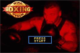 Title screen of Mike Tyson Boxing on the Nintendo Game Boy Advance.