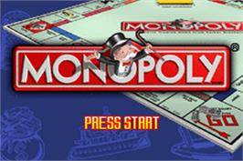 Title screen of Monopoly on the Nintendo Game Boy Advance.
