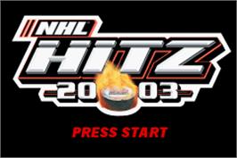 Title screen of NHL Hitz 20-03 on the Nintendo Game Boy Advance.