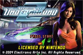 Title screen of Need for Speed Underground 2 on the Nintendo Game Boy Advance.