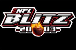 Title screen of Nfl Blitz 20-03 on the Nintendo Game Boy Advance.
