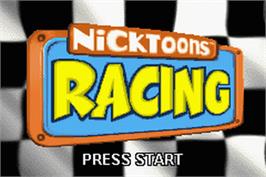 Title screen of Nicktoons Racing on the Nintendo Game Boy Advance.