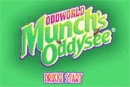 Title screen of Oddworld: Munch's Oddysee on the Nintendo Game Boy Advance.