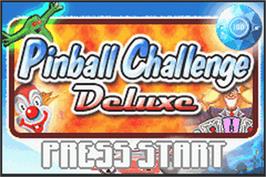 Title screen of Pinball Challenge Deluxe on the Nintendo Game Boy Advance.