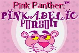 Title screen of Pink Panther: Pinkadelic Pursuit on the Nintendo Game Boy Advance.