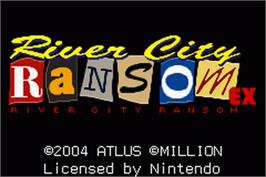 Title screen of River City Ransom Ex on the Nintendo Game Boy Advance.