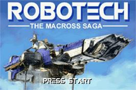 Title screen of Robotech: The Macross Saga on the Nintendo Game Boy Advance.
