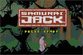 Title screen of Samurai Jack - The Amulet Of Time on the Nintendo Game Boy Advance.