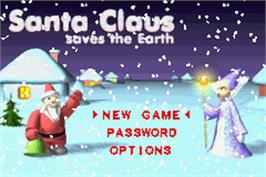 Title screen of Santa Claus Saves The Earth on the Nintendo Game Boy Advance.
