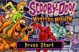 Title screen of Scooby-doo! - Mystery Mayhem on the Nintendo Game Boy Advance.