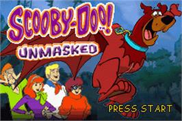 Title screen of Scooby-doo! - Unmasked on the Nintendo Game Boy Advance.