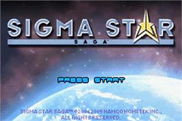 Title screen of Sigma Star Saga on the Nintendo Game Boy Advance.