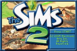 Title screen of Sims 2, The on the Nintendo Game Boy Advance.