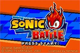 Title screen of Sonic Battle on the Nintendo Game Boy Advance.