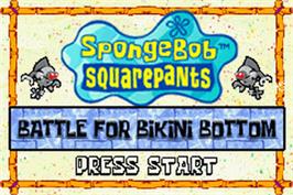 Title screen of Spongebob Squarepants - Creature From The Krusty Krab on the Nintendo Game Boy Advance.