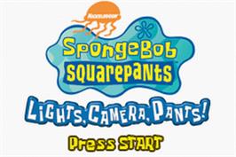 Title screen of Spongebob Squarepants - Lights, Camera, Pants! on the Nintendo Game Boy Advance.