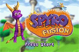 Title screen of Spyro - Fusion on the Nintendo Game Boy Advance.