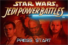 Title screen of Star Wars - Jedi Power Battles on the Nintendo Game Boy Advance.
