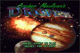 Title screen of Super Dropzone - Intergalactic Rescue Mission on the Nintendo Game Boy Advance.