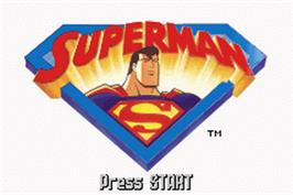 Title screen of Superman: Countdown to Apokolips on the Nintendo Game Boy Advance.