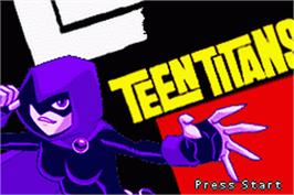 Title screen of Teen Titans on the Nintendo Game Boy Advance.