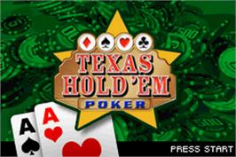 Title screen of Texas Hold 'em Poker on the Nintendo Game Boy Advance.