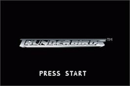 Title screen of Thunderbirds: International Rescue on the Nintendo Game Boy Advance.