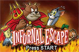 Title screen of Tom And Jerry In Infurnal Escape on the Nintendo Game Boy Advance.