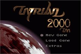 Title screen of Tyrian 2000 on the Nintendo Game Boy Advance.