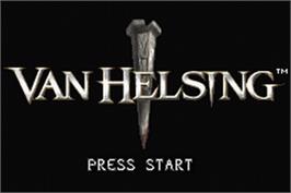 Title screen of Van Helsing on the Nintendo Game Boy Advance.